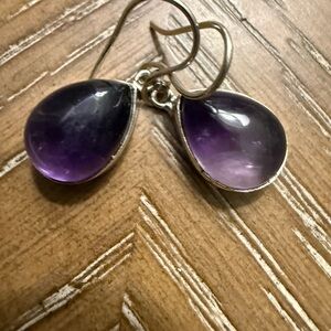 Elegant Purple Teardrop Earrings